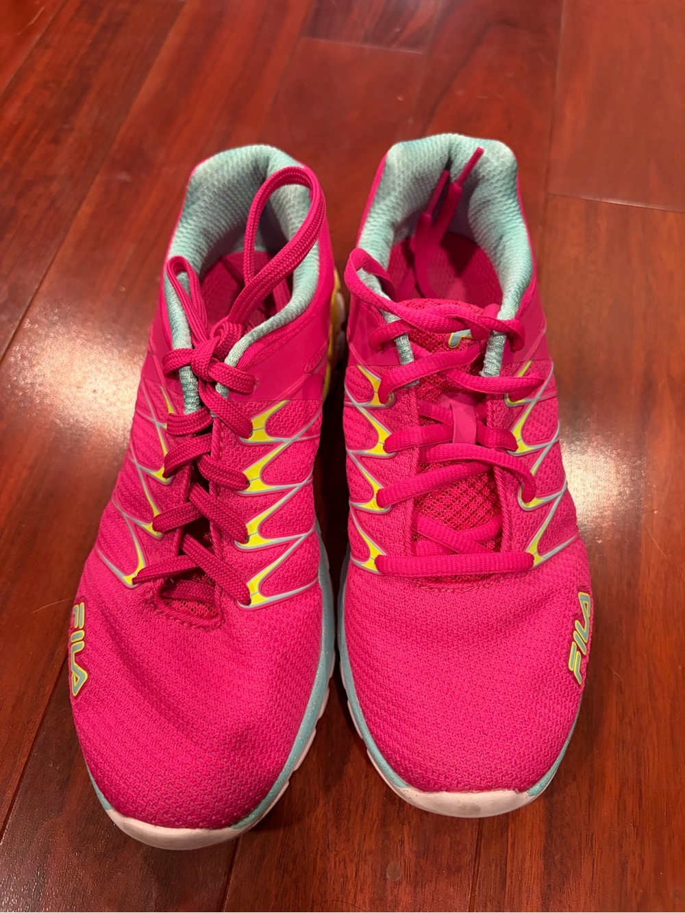 Fila Women's Pink and Yellow Athletic Sneakers